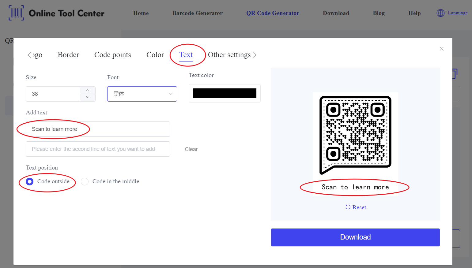 Créer un Code QR.Png avec un appel à l'action