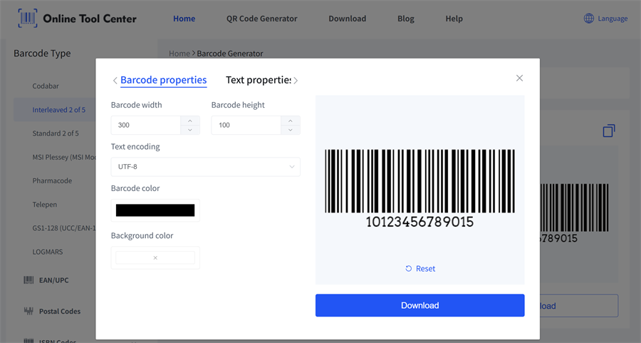 taille du code à barres adjsut