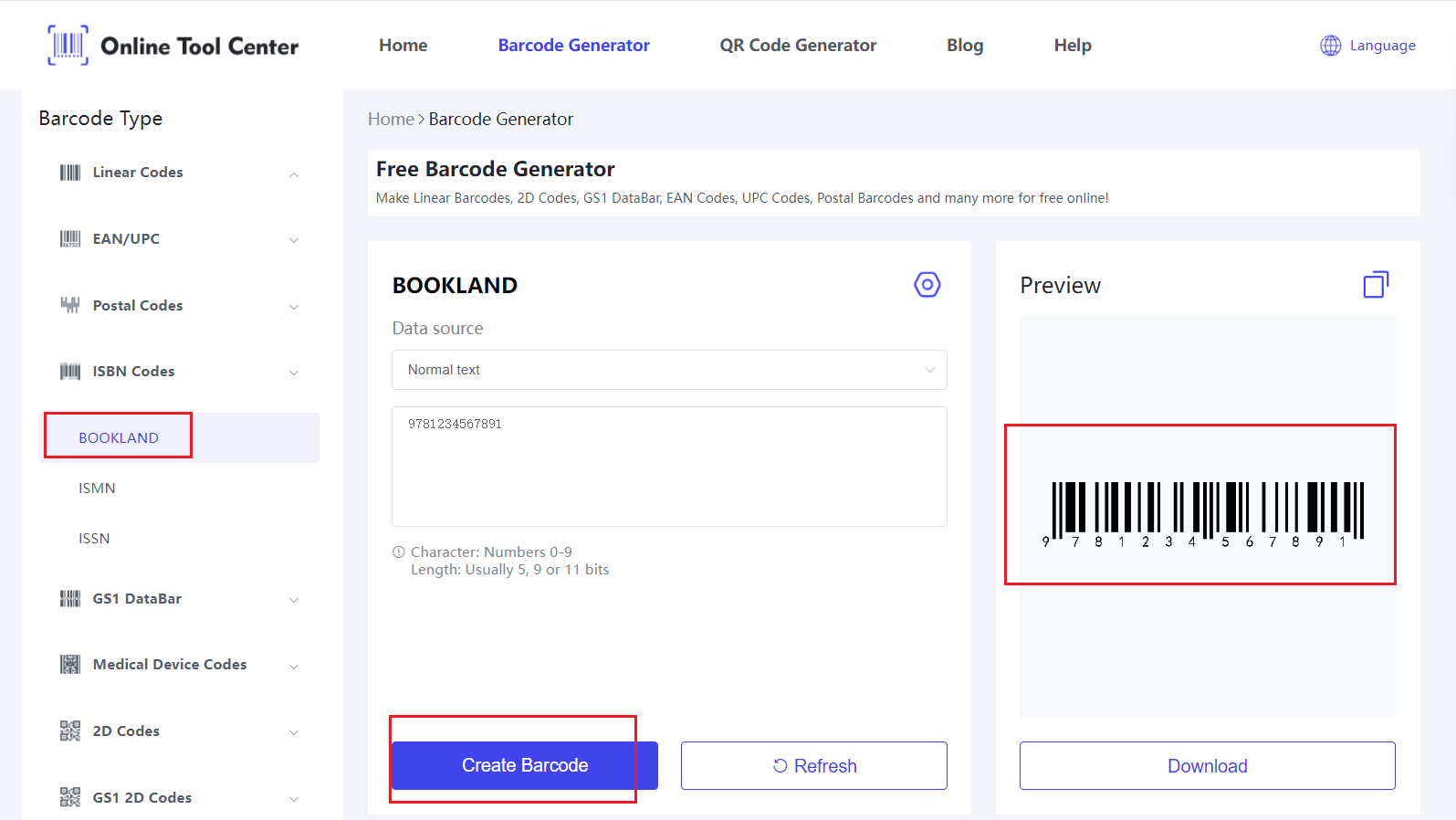 Gratuit en ligne bookland EAN Barcode generator.png