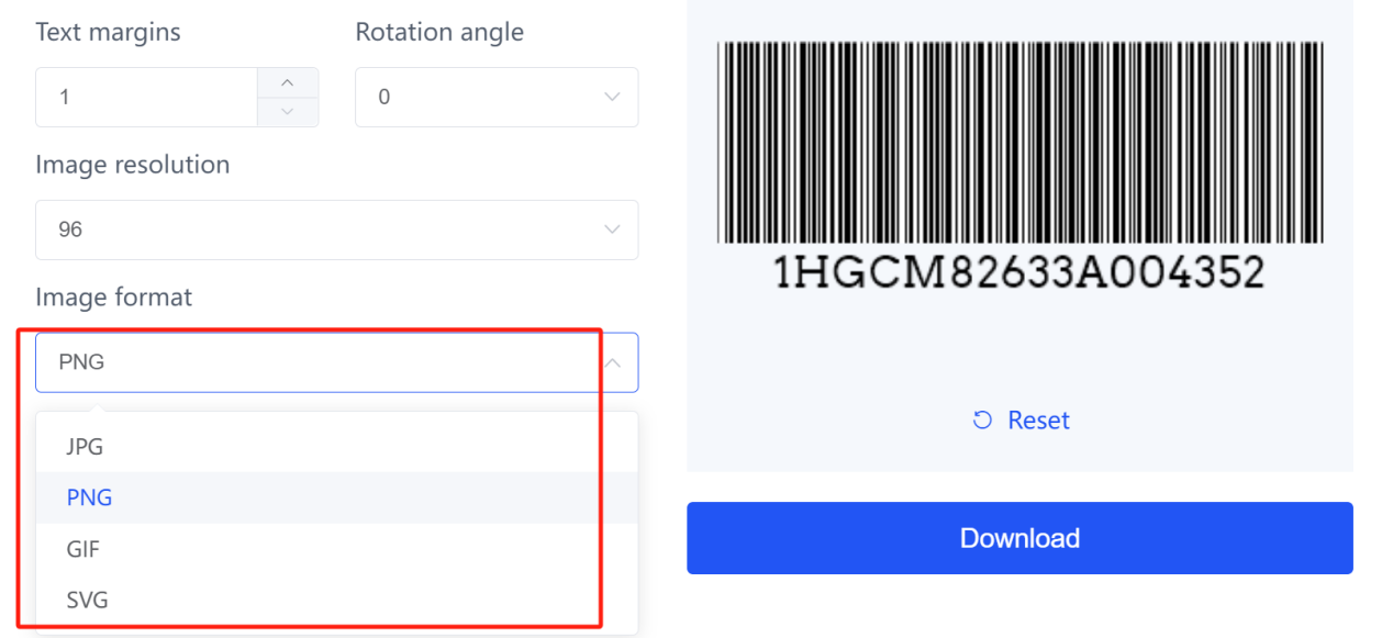 Plusieurs formats d'image de code à barres.Png