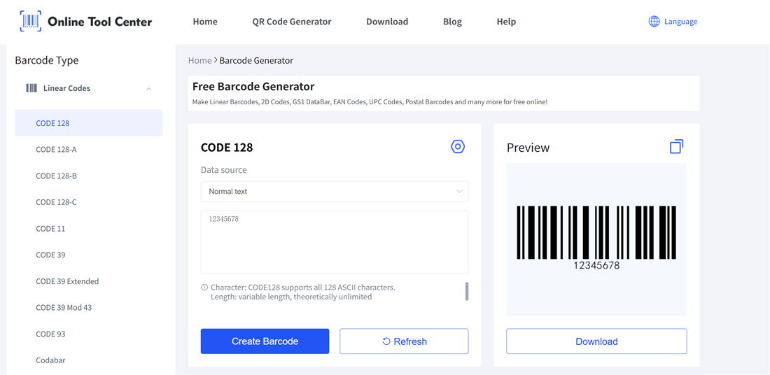 Générateur de codes à barres en ligne