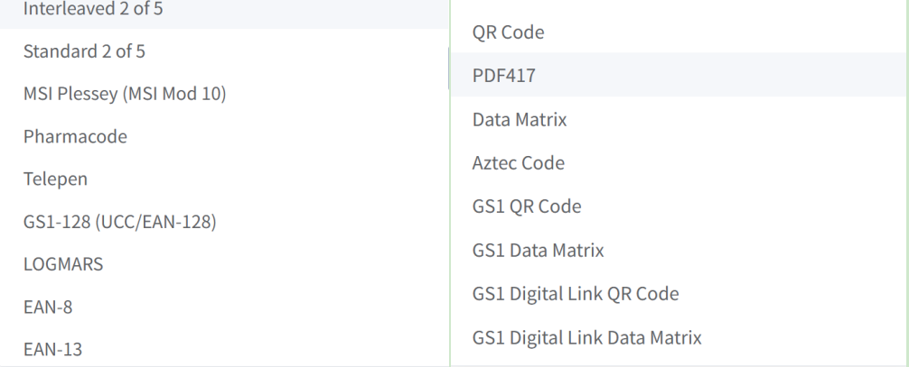 supported 1d 2d barcode formats formats de codes à barres 1d 2d pris en charge