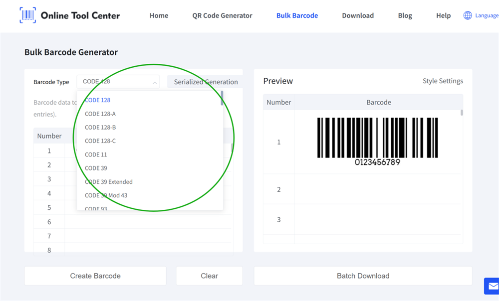 bulk barcode generator générateur de codes à barres en vrac