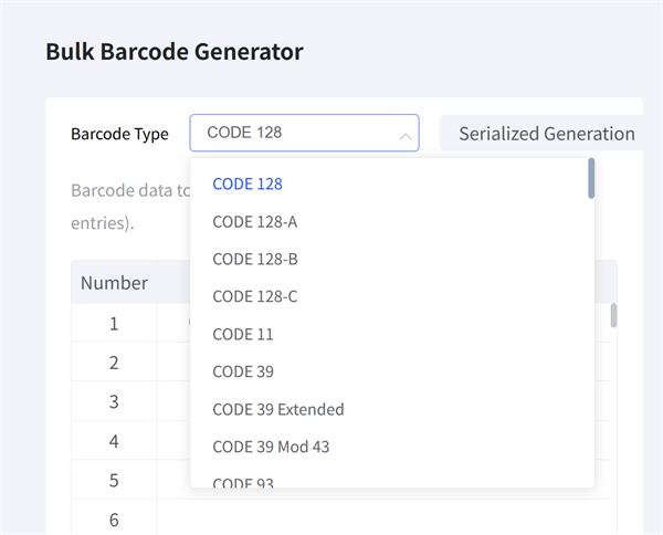 common barcode types types communs de codes à barres