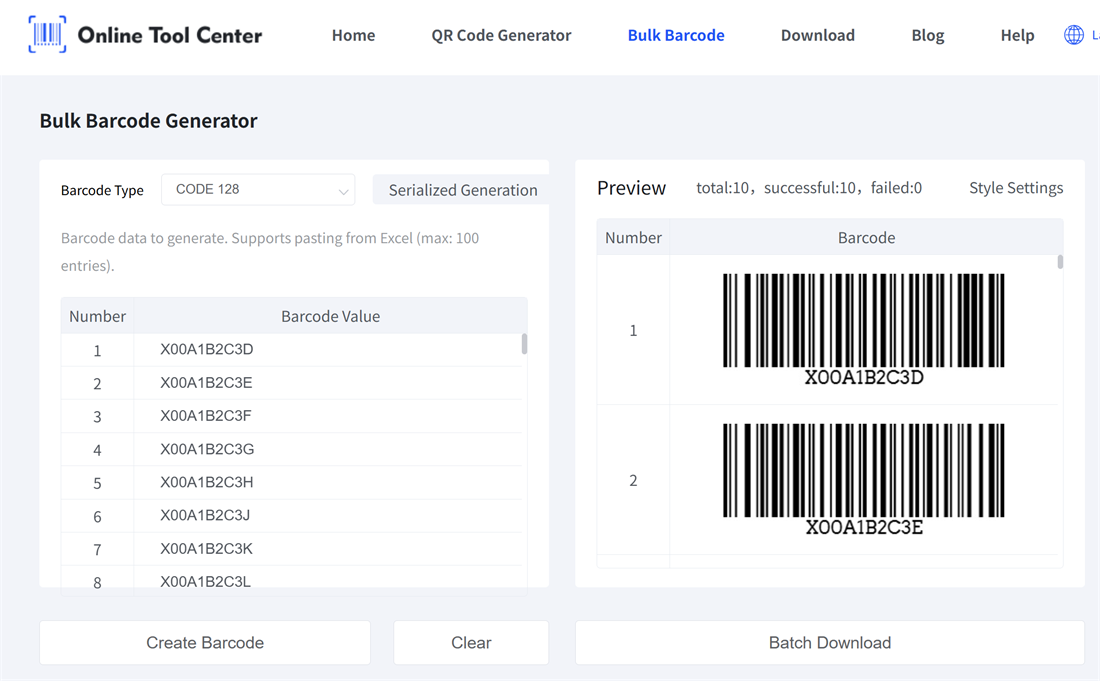 bulk fnsku barcodes codes à barres fnsku en vrac