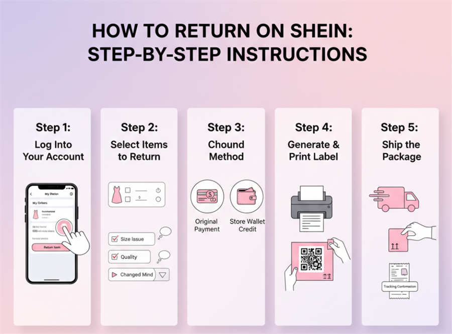 Instructions &eacute;tape par &eacute;tape de retour sur shei