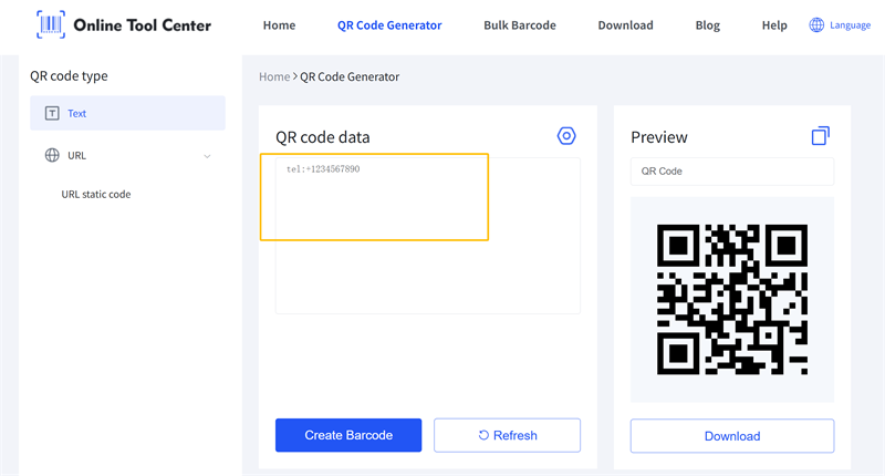 Cr&eacute;er un code QR pour un num&eacute;ro de t&eacute;l&eacute;phone