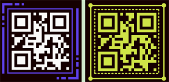 QR Code on Black Background Code QR sur fond noir