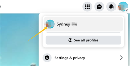 cliquez sur la photo de profil sur facebook