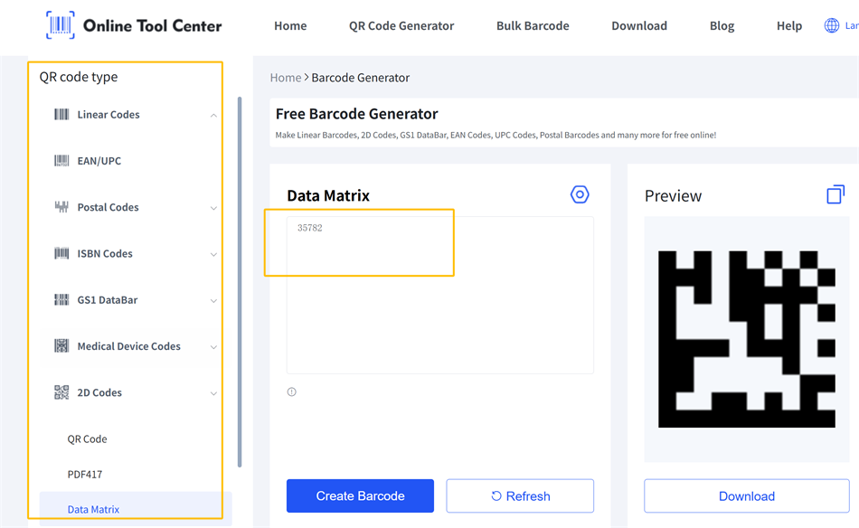 G&eacute;n&eacute;rateur de code DataMatrix