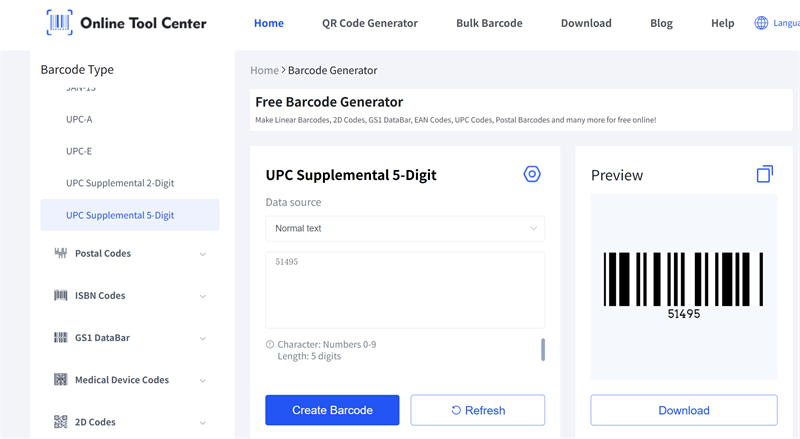&eacute;rate UPC suppl&eacute;mentaire &agrave; 5 chiffres