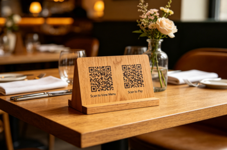 double code QR dans le restaurant