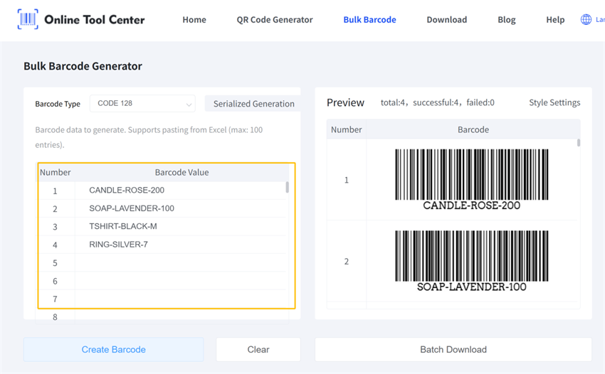 erate multiple barcodes Ératez plusieurs codes à barres
