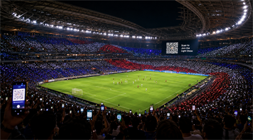 World Cup QR code light show Coupe du monde QR code light show
