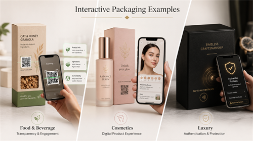 Interactive packaging examples Exemples d'emballage interactif