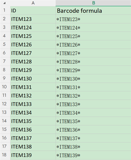 asset id excel Id d'actif excel