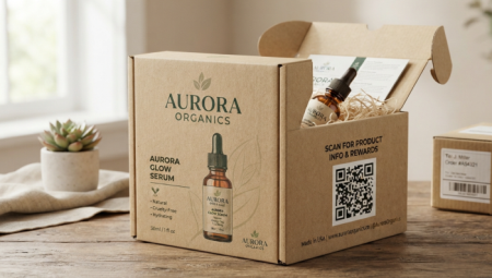qr code on product packagi code qr sur le paquet du produit