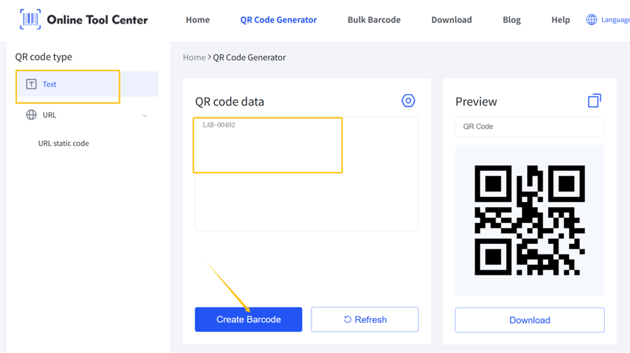 Convertir du texte en code QR