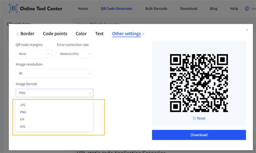 format d'image de code qr